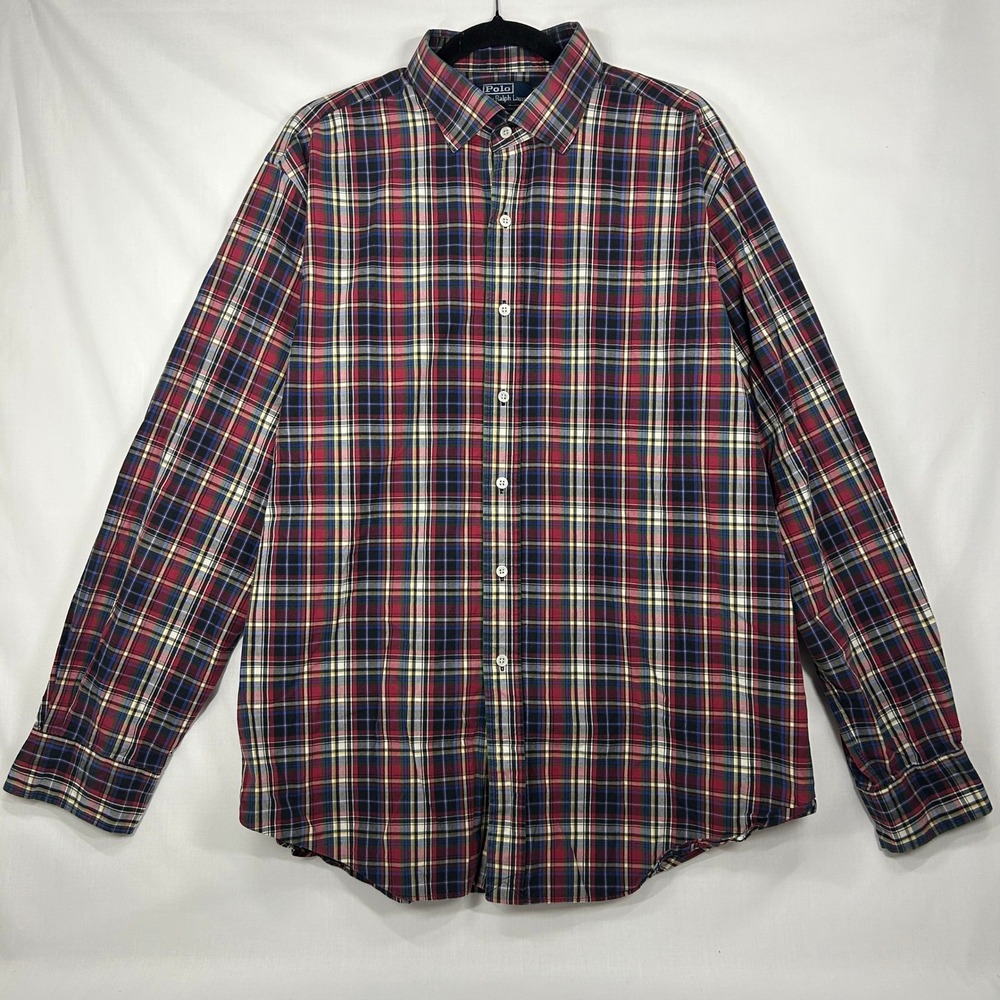 Vintage Polo Ralph Lauren Regent Classic Fit Plaid Button-Down Shirt – Size XXL